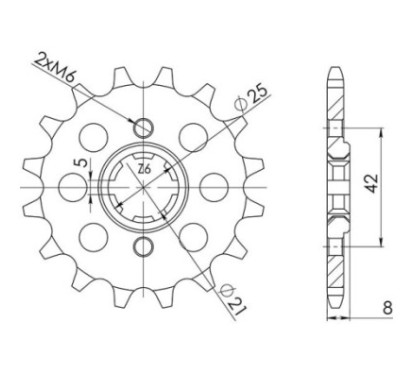 PIGNON SGR S AC P520-D15 YAMAHA FZ 400 1996