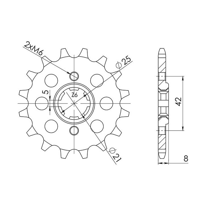 SGR PINION S AC P520-D15 YAMAHA FZ 400 1996