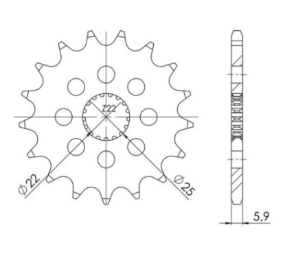 SGR PINION S AC P520-D16 APRILIA AF1 FUTURA 125 90 91