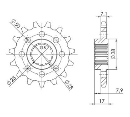 PINON SGR S AC P525-D15 DUCATI PANIGALE 1299 S ABS 15-17