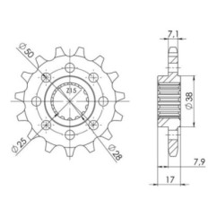 PINON SGR S AC P525-D15 DUCATI PANIGALE R ABS 1199 15-16