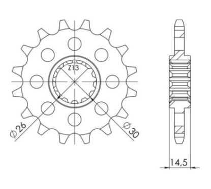 PIGNON SGR AC P525-D15 HONDA CB NIGHTHAWK 750 93-03