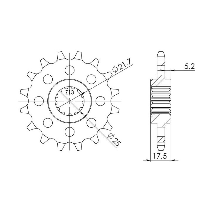 SGR Ritzel S AC P525-D15 Honda CBF ABS/500 04/06