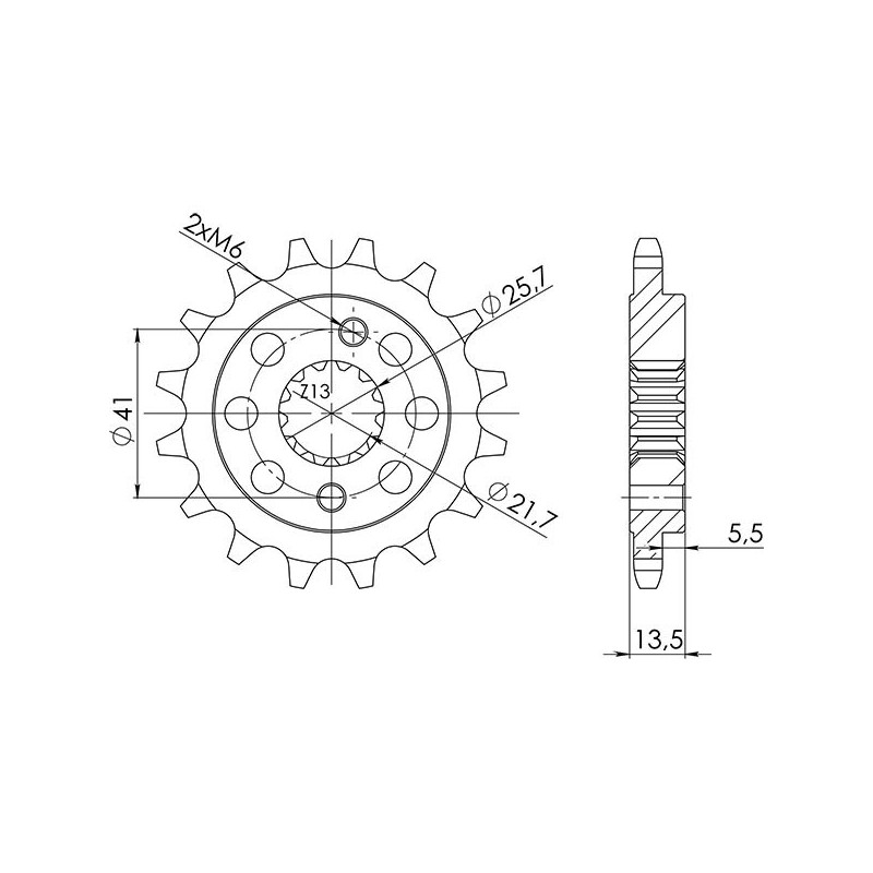 PINON SGR S AC P525-D15 HONDA XL V TRANSALP ABS 700 08 13