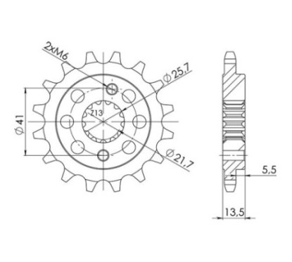 SGR Ritzel S AC P525-D15 Honda XL V Transalp ABS 700 08 13