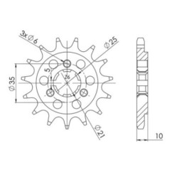 PIGNON SGR S AC P525-D15 SUZUKI XF FREEWIND 650 97 01