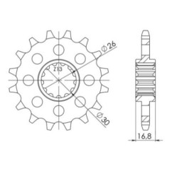 SGR PINION S AC P525-D16 HONDA CB F HORNET ABS 600 07-10