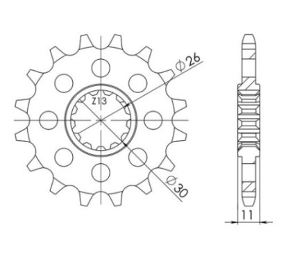 SGR PIGNONE S AC P525-D16 YAMAHA FZ8 N ABS 11 15