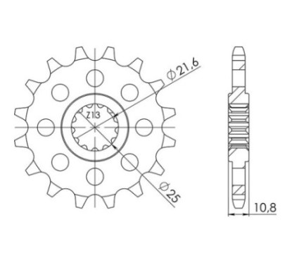 PIGNON SGR AC P525-D16 YAMAHA YZF-R6 06-07