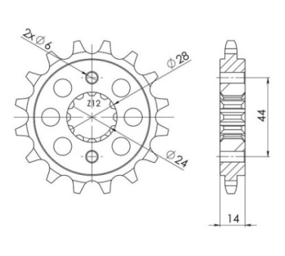 PINON SGR S AC P525-D17 HONDA VT DC BLACK WIDOW 750 01 03