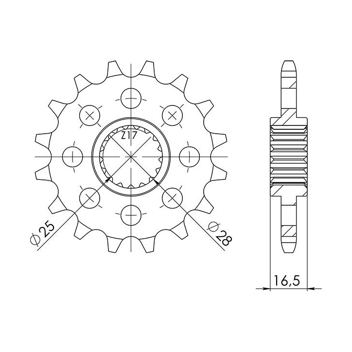 SGR PINION S AC P525-D17 KTM ADVENTURE ABS 1050 15/16