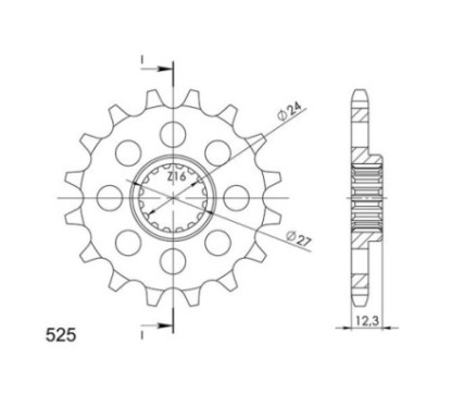 PINON SGR S AC P525-D17 SUZUKI GSX-R 1000 R 17 21