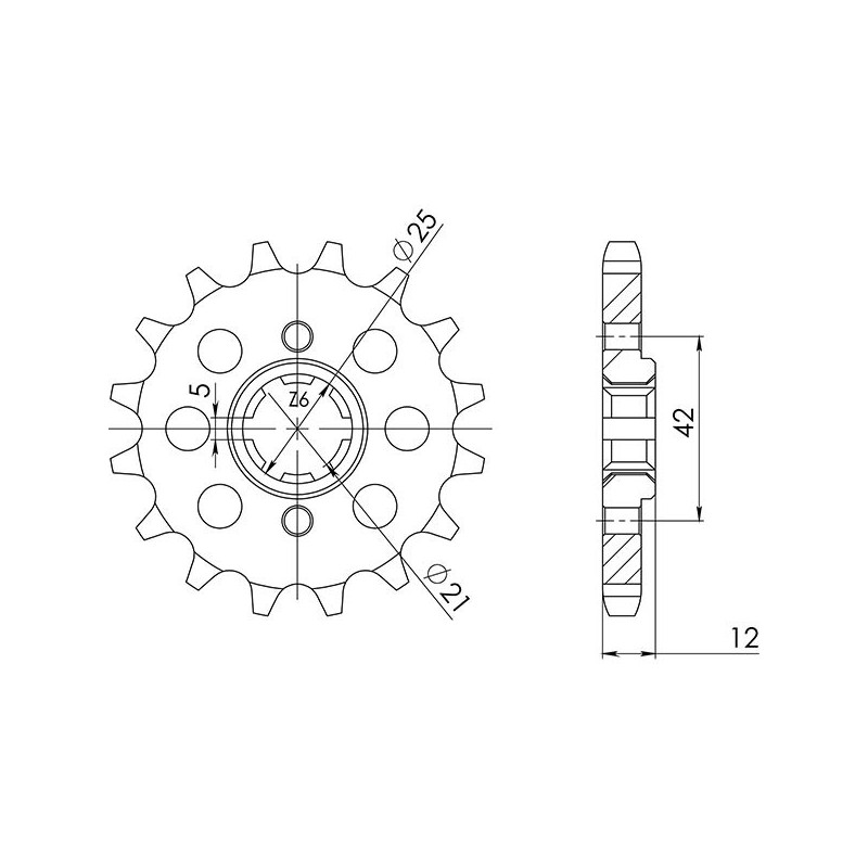 SGR Ritzel S AC P530-D16 Yamaha FZ 600 87-88