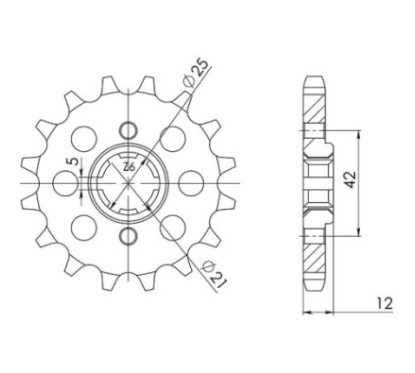 PINON SGR S AC P530-D16 YAMAHA FZ 600 87-88