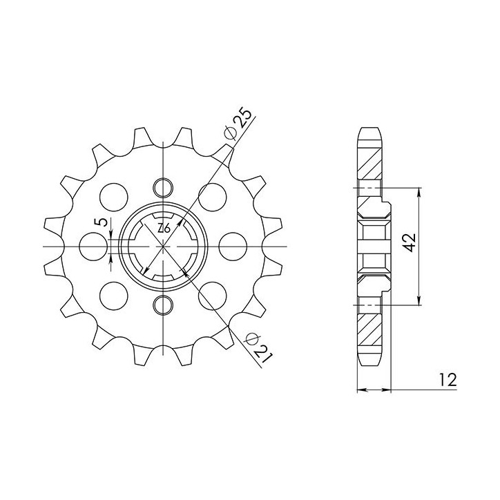 SGR Ritzel S AC P530-D16 Yamaha FZ (3BX) 600 87-88