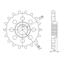 PINON SGR S AC P530-D17 KAWASAKI ZRX 1200 01 04