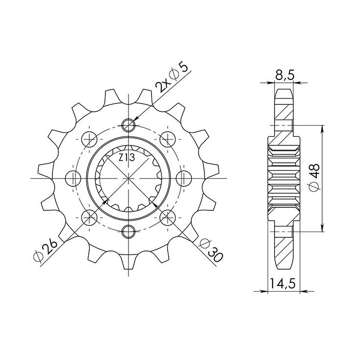 SGR PINION S AC P530-D18 HONDA CB VERKLEIDUNG ABS 1300 05-10