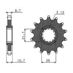 PINON SGR S AC P532-D16 YAMAHA FZR R OW01 750 89-90