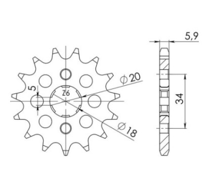 PINON SGR S+2 AC P428-D17 DERBI SENDA R 4T 125 2004