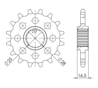 SGR KETTENRAD S+2 AC P525-D16 KTM DUKE 950 04 04