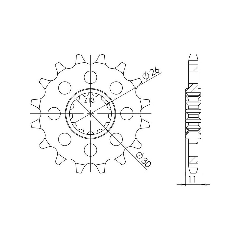 SGR Ritzel S+2 AC P525-D16 Yamaha Tenere 700 19 21