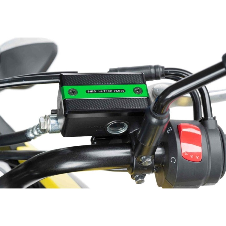 PUIG TAPPO SERBATOIO ANTERIORE PER FLUIDO FRENO PER SUZUKI GSR750 11-16 VERDE