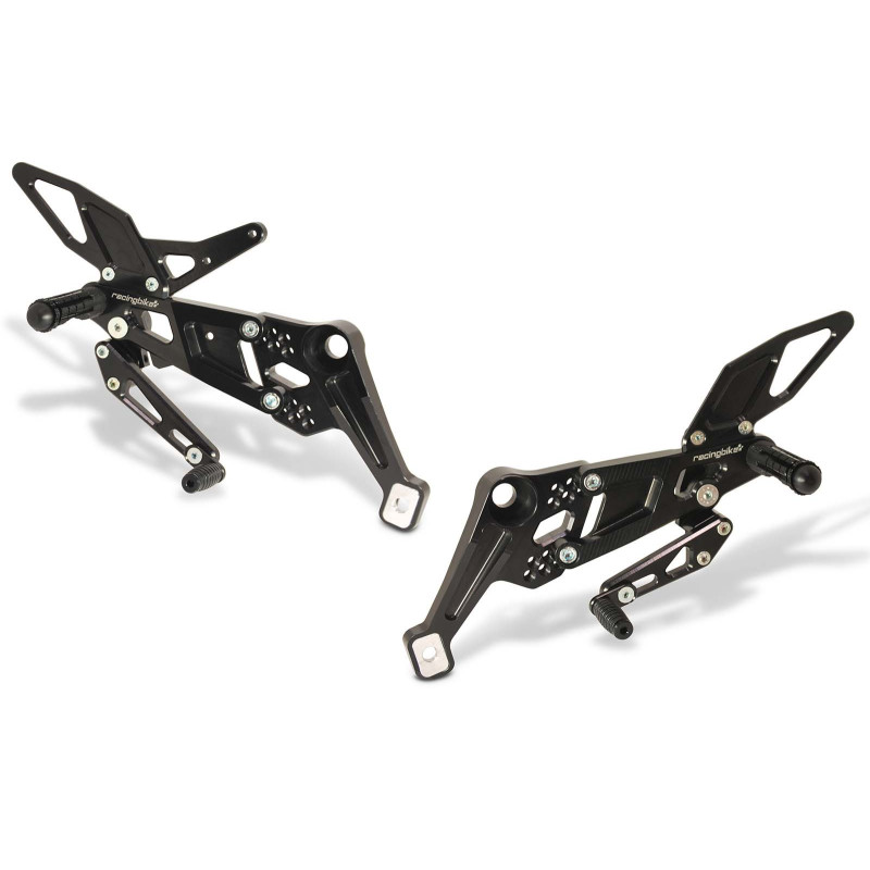 REPOSE-PIEDS REGLABLE RACINGBIKE AVEC DECALAGE VARIABLE ET REPOSE-PIED FIXE POUR APRILIA RS 660 21-24 NOIR