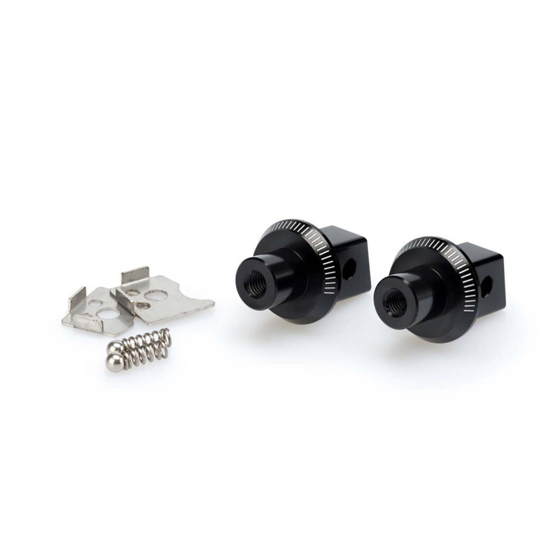Adaptateurs Puig pour repose-pieds passager fixes Suzuki DL650XT V-Strom Explorer 2025, noir