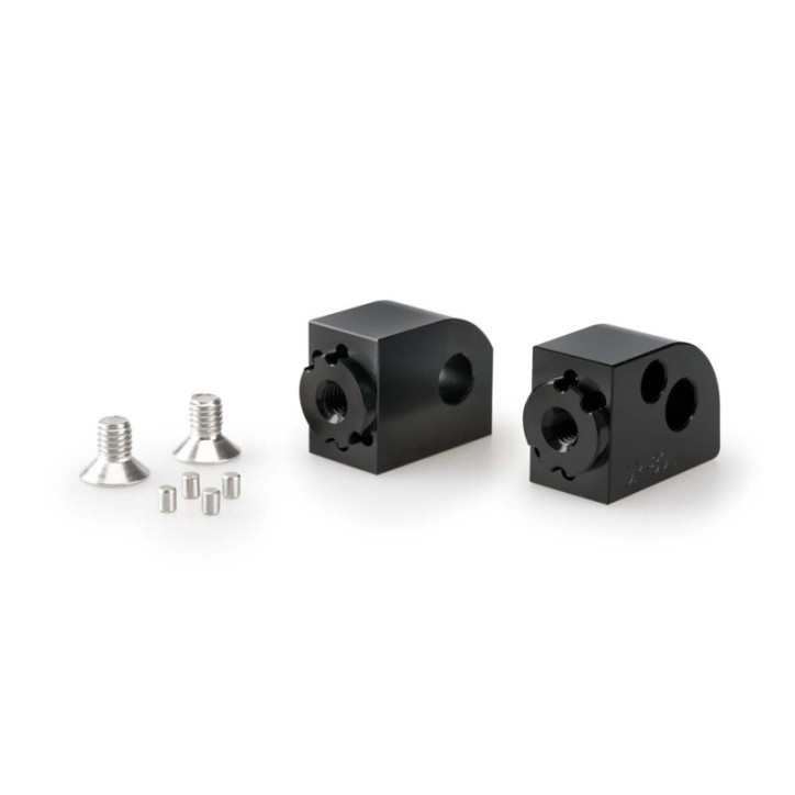 PUIG FOOTPEGS ADJUSTABLE ADAPTERS PASSENGER TUBES FOR YAMAHA TRACER 9 21-24 BLACK