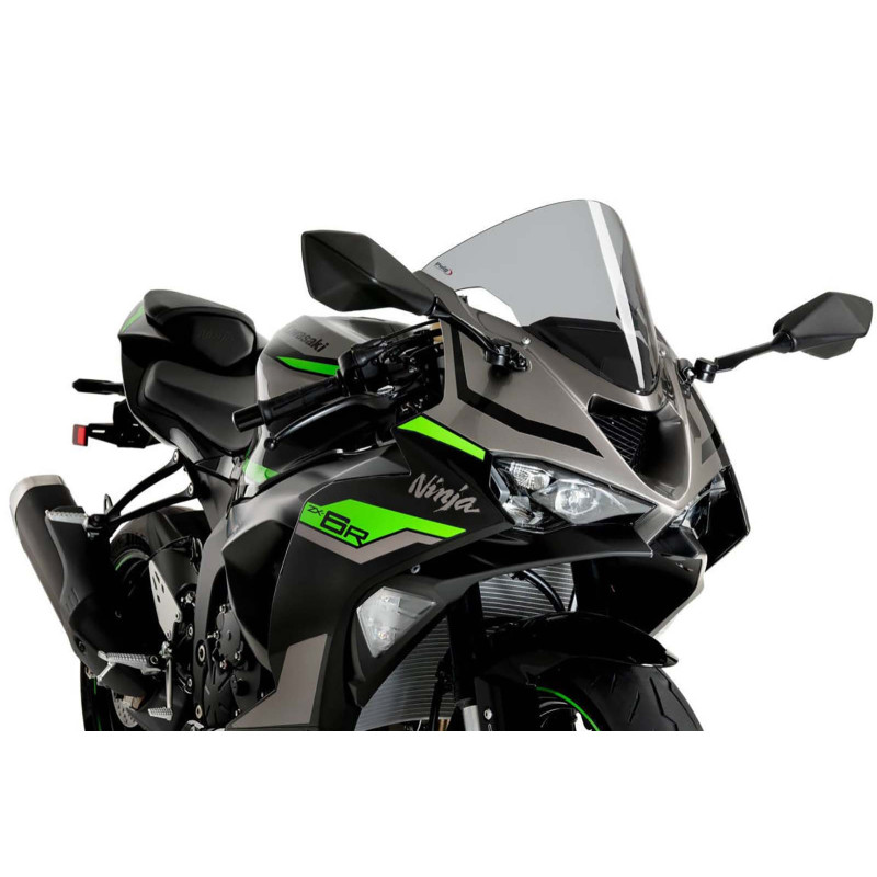 puig windshield r racer for kawasaki zx 6r ninja 24 25 light smoke