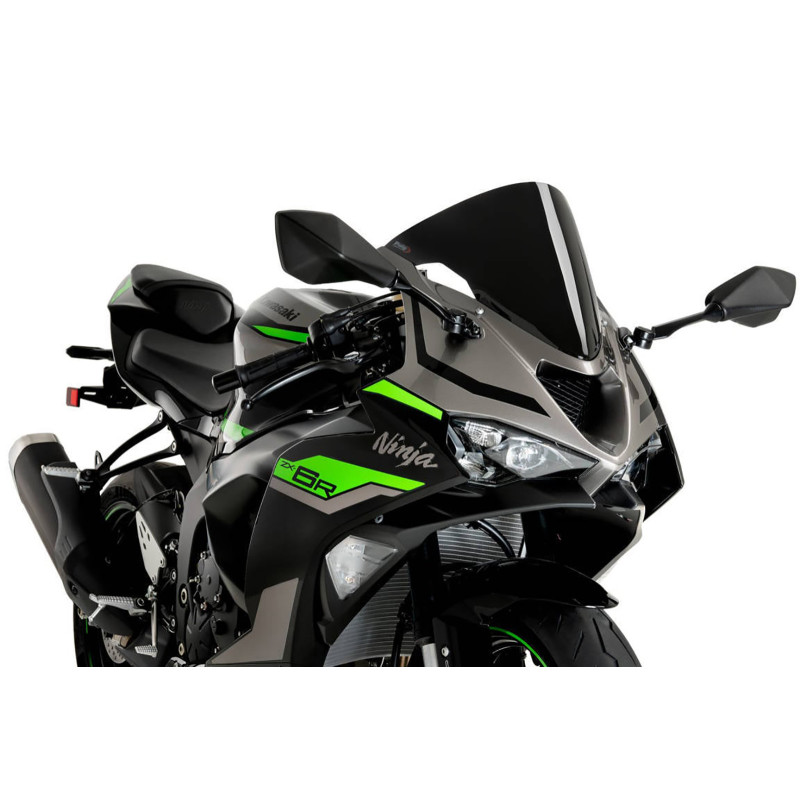 PUIG WINDSCREEN R-RACER FIT ON KAWASAKI ZX-6R NINJA 24-25 BLACK | eBay