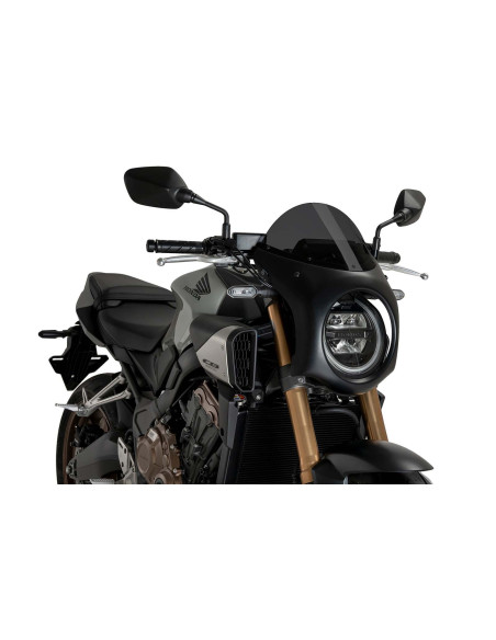 Demi-carenage Puig pour Honda CB650R Neo Sports Cafe Clutch 24/25 Noir fume fonce
