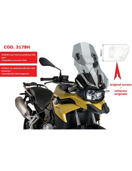 puig adjustable windshield for bmw f850 gs adventure 19 23 light smoke 3178h