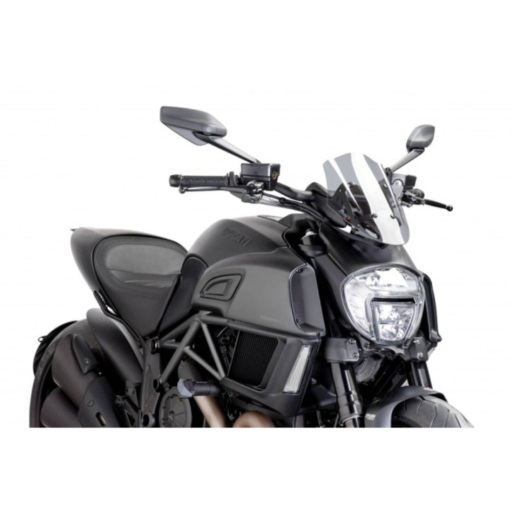 PUIG CUPOLINO NAKED N.G. SPORT REGOLABILE PER DUCATI DIAVEL 14-18 FUME CHIARO