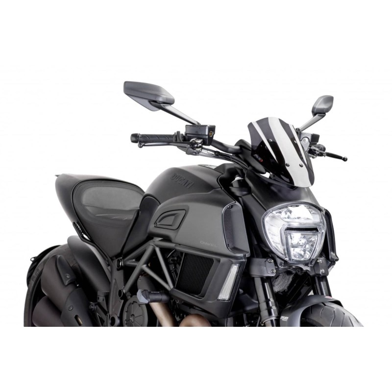 PUIG CUPOLINO NAKED NEW GENERATION SPORT REGOLABILE DUCATI DIAVEL 14'-18' FUME SCURO