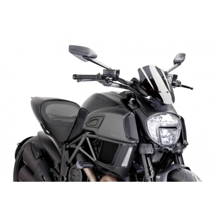 PUIG CUPOLINO NAKED N.G. SPORT REGOLABILE PER DUCATI DIAVEL 14-18 FUME SCURO