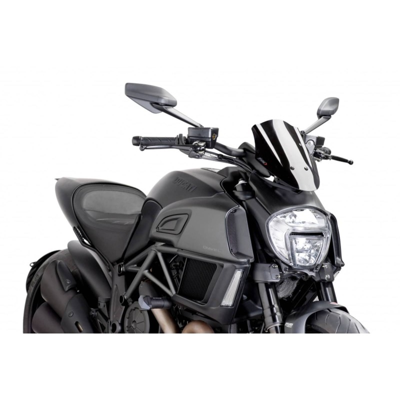 PUIG CUPOLINO NAKED NEW GENERATION SPORT REGOLABILE DUCATI DIAVEL 14'-18' NERO