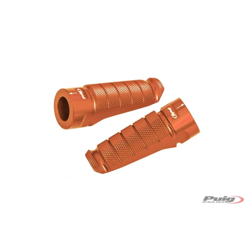 PUIG REPOSE-PIEDS MODELE RACING COULEUR ORANGE - Dimensions : 72x27 mm. Poids: 90 gr