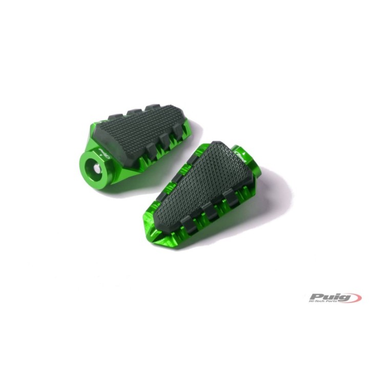 PUIG FOOTPEGS TRAIL MODEL COLOR GREEN - Dimensions: 85x51 mm. Weight: 130 gr