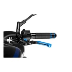 PUIG EXTENDABLE AND FOLDING CLUTCH LEVER 3.0 WITH BLACK CENTRAL BODY, BLUE EXTENSION AND BLUE SELECTOR