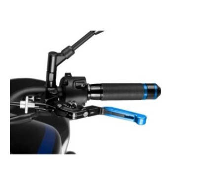 PUIG EXTENDABLE AND FOLDING CLUTCH LEVER 3.0 WITH BLACK CENTRAL BODY, BLUE EXTENSION AND BLACK SELECTOR