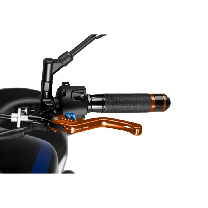 PUIG ORANGE SHORT FIXED CLUTCH LEVER 3.0 AND BLUE SELECTOR