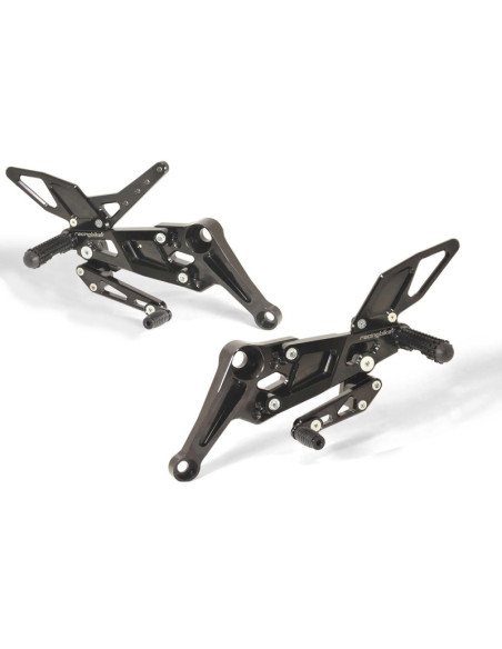 racingbike adjustable footrest with fixed footrest for aprilia rs660 2025 black