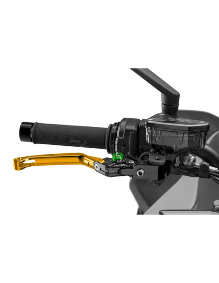 Levier de frein pliable Puig 4.0 selecteur or et vert