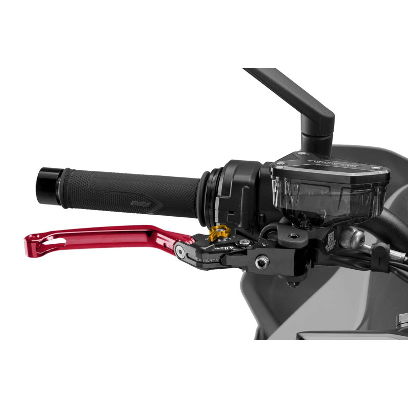 Levier de frein rabattable Puig 4.0 selecteur rouge et or