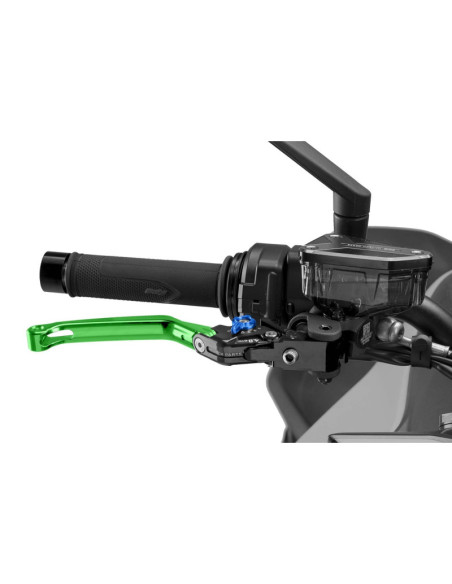 Puig 4.0 folding brake lever green and blue selector