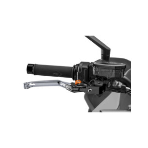 Puig 4.0 folding brake lever titanium and orange selector
