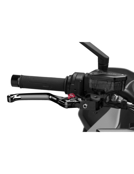 Levier de frein Puig 4.0 selecteur fixe noir et rouge