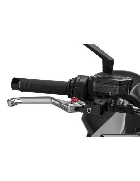 Puig 4.0 fixed brake lever silver and red selector