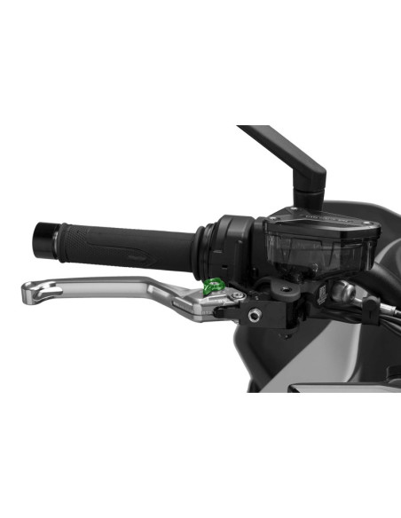 Puig 4.0 fixed brake lever silver and green selector